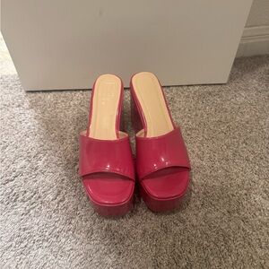 ShuShop Vibrant Pink Platform Slides